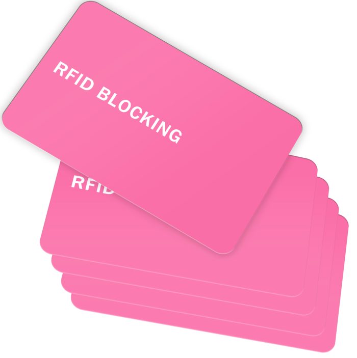 9toa RFID Blocking Card 5 Pack, Credit Card Wallet Protector, Pink - Image 1
