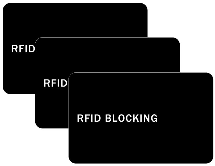 9toa RFID Blocking Card 3 Pack, Credit Card Wallet Protector, Black - Image 1