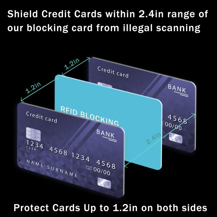 9toa RFID Blocking Card 3 Pack, Credit Card Wallet Protector, Teal - Image 4