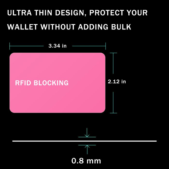 9toa RFID Blocking Card 5 Pack, Credit Card Wallet Protector, Pink - Image 3