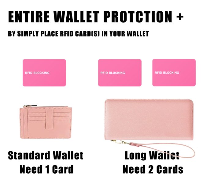 9toa RFID Blocking Card 5 Pack, Credit Card Wallet Protector, Pink - Image 7
