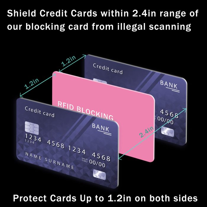 9toa RFID Blocking Card 5 Pack, Credit Card Wallet Protector, Pink - Image 4