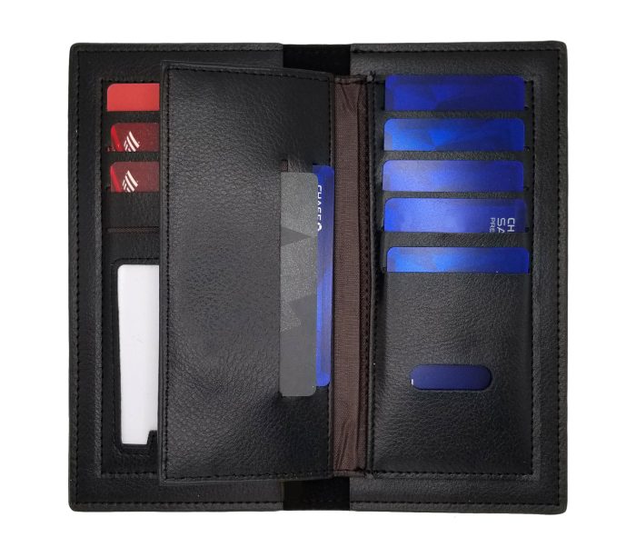 9toa Leather Wallet Bifold Credit Card Holder(Black) - Image 4