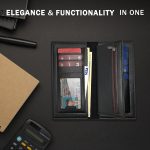 9toa Leather Wallet Bifold Credit Card Holder(Black) - Image 6