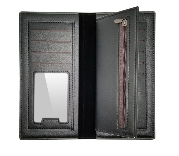 9toa Leather Wallet Bifold Credit Card Holder(Black) - Image 3