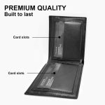 9toa Leather Bifold Wallet RFID blocking Credit Card Holder(Carbon Fiber Black) - Image 3